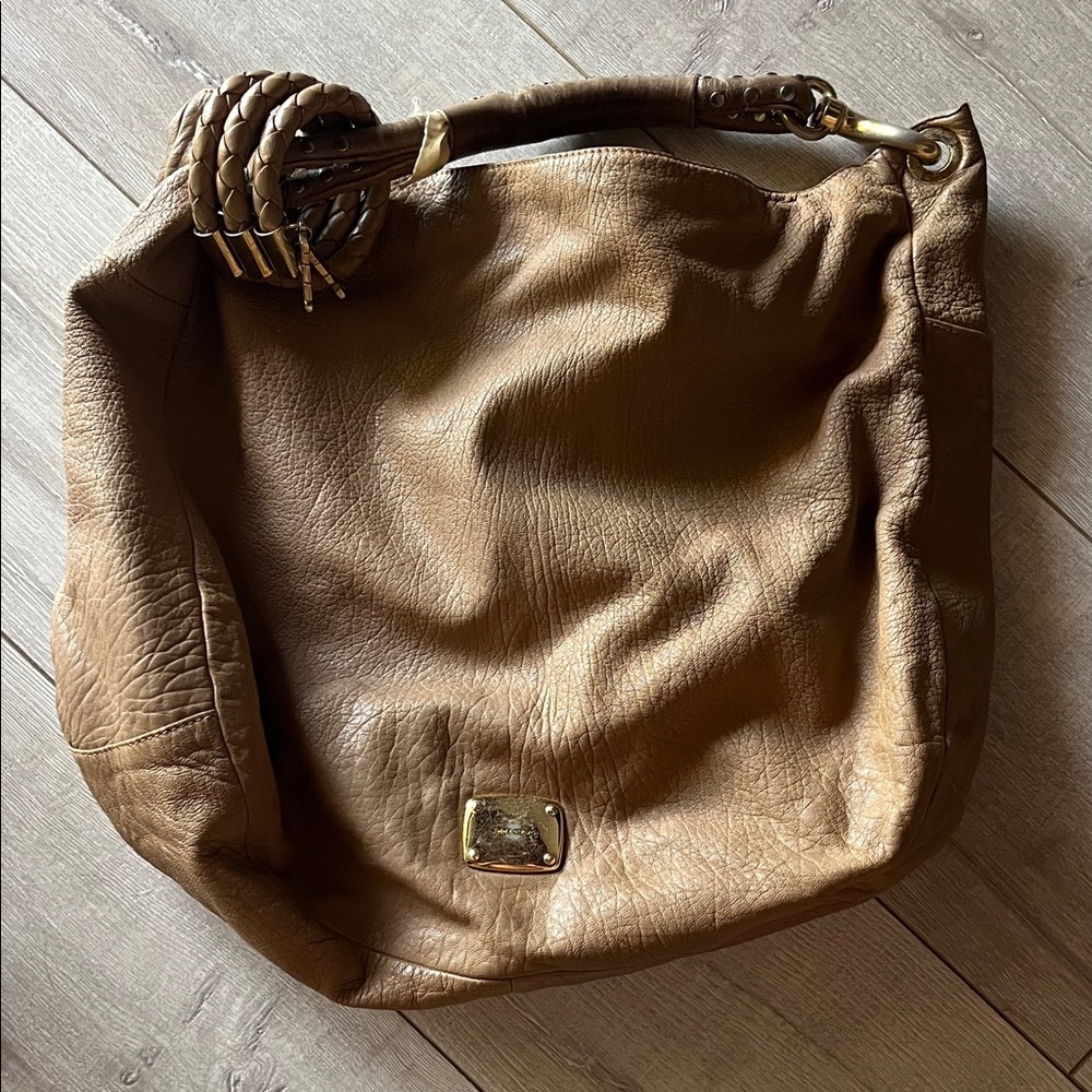 Jimmy Choo Large Tan Solar Hobo Bag